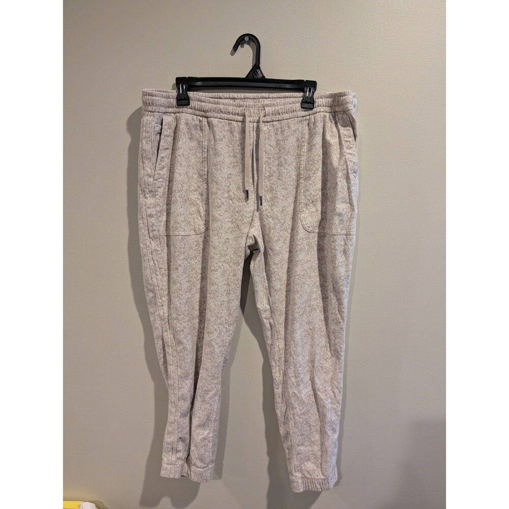 Athleta Farallon Jogger Women XL Beige Printed Cotton Blend Pockets Casual